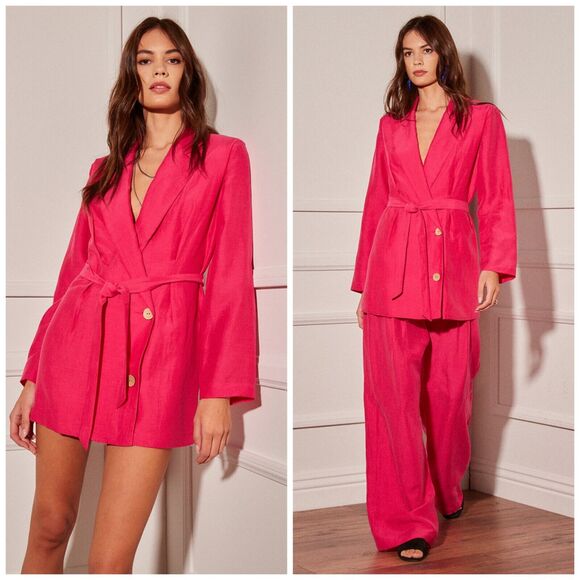 NWOT R.G. Kane x Free People Mariel Fuchshia Pink Blazer Dress $420 Small - Picture 1 of 9